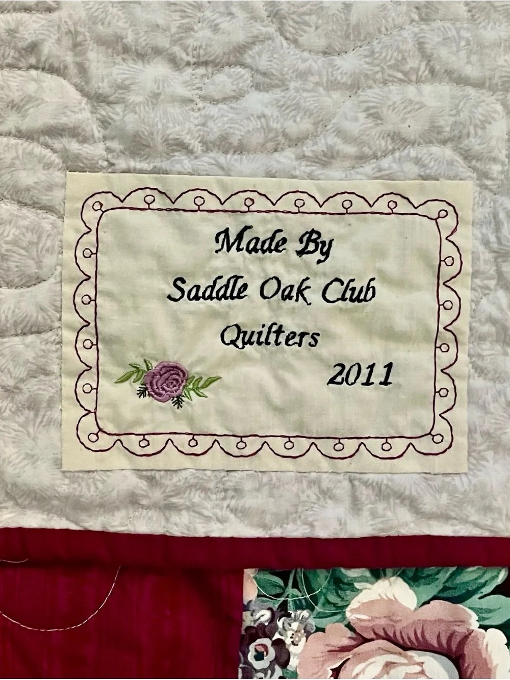 Handmade Floral Patchwork Quilted Throw - Pink